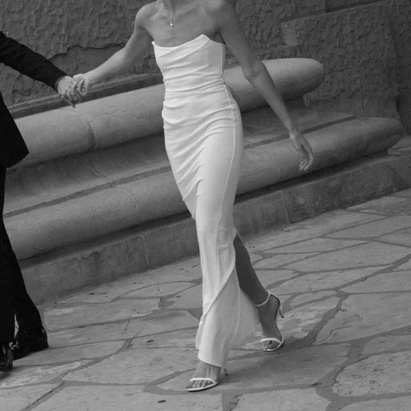 Michael Costello White Strapless Gown - Picture 3 of 3